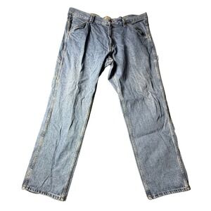 Blue Mountain Carpenter Work Jeans Mens 42x32 Relaxed Fit Utility Denim Loop